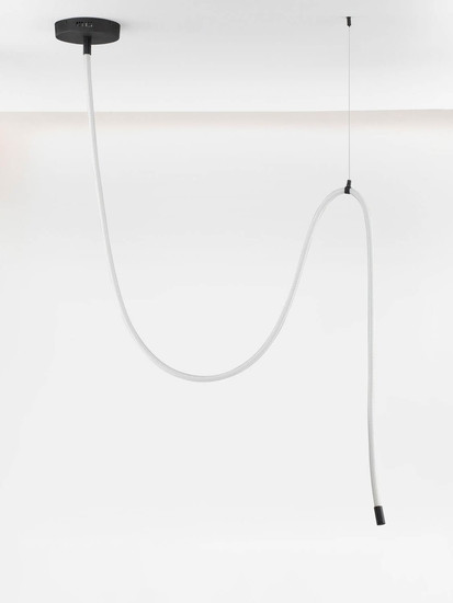 Nova Luce LED Pendelleuchte Ilane dimmbar 33W warmweiss 3000K Schwarz Stahl 150x2,5cm 9780103