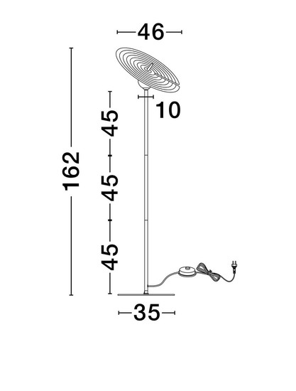 Nova Luce Stehleuchte Reflet schwenkbar G9 Schwarz Weiß Stahl 162cm 9780107