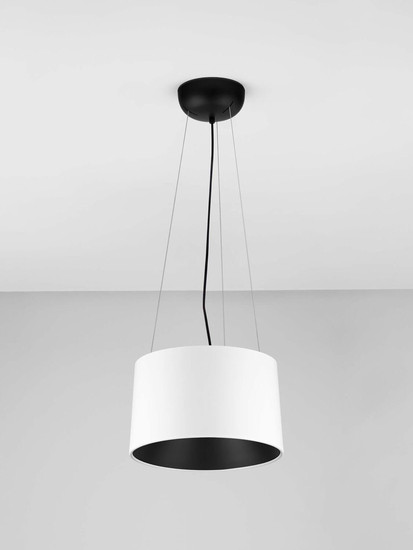 Nova Luce LED Pendelleuchte Atil 24W warmweiss 3000K Weiß Schwarz Aluminium Ø35cm 9870014