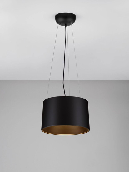 Nova Luce LED Pendelleuchte Atil 24W warmweiss 3000K Schwarz Aluminium Ø35cm 9870015