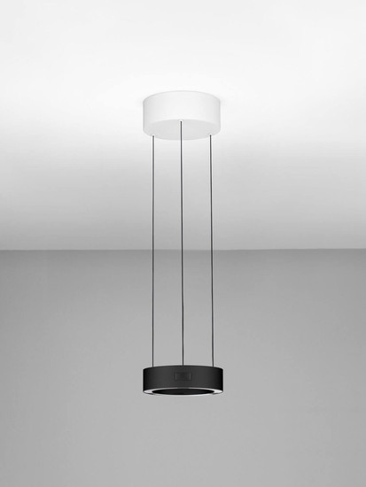 Nova Luce LED Pendelleuchte Afi dimmbar 24W warmweiss 3000K Bewegungsmelder Schwarz Stahl Aluminium Ø20cm 9870016