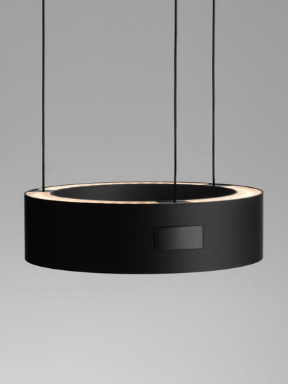 Nova Luce LED Pendelleuchte Afi dimmbar 24W warmweiss 3000K Bewegungsmelder Schwarz Stahl Aluminium Ø20cm 9870016