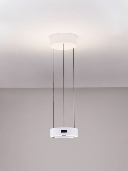 Nova Luce LED Pendelleuchte Afi dimmbar 24W warmweiss 3000K Bewegungsmelder Weiß Stahl Aluminium Ø20cm 9870017