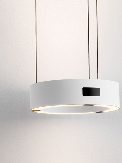 Nova Luce LED Pendelleuchte Afi dimmbar 24W warmweiss 3000K Bewegungsmelder Weiß Stahl Aluminium Ø20cm 9870017
