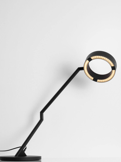 Nova Luce LED Tischleuchte Afi schwenkbar dimmbar 23W warmweiss 3000K Bewegungsmelder Schwarz Stahl Aluminium Ø25cm 9870018
