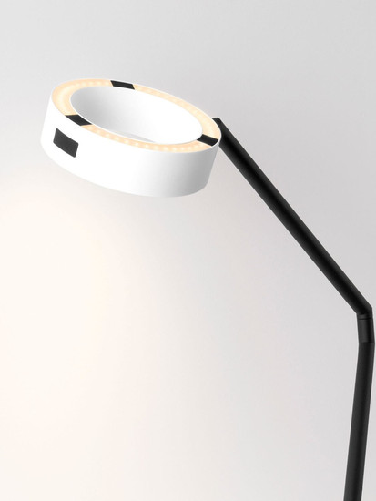 Nova Luce LED Tischleuchte Afi schwenkbar dimmbar 23W warmweiss 3000K Bewegungsmelder Weiß Stahl Aluminium Ø25cm 9870019
