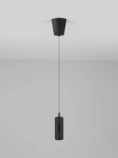 Nova Luce LED Pendelleuchte Holm dimmbar 12W warmweiss 3000K Bewegungsmelder Schwarz Stahl Aluminium Ø13cm 9870022
