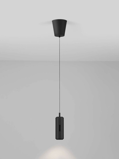 Nova Luce LED Pendelleuchte Holm dimmbar 12W warmweiss 3000K Bewegungsmelder Schwarz Stahl Aluminium Ø13cm 9870022