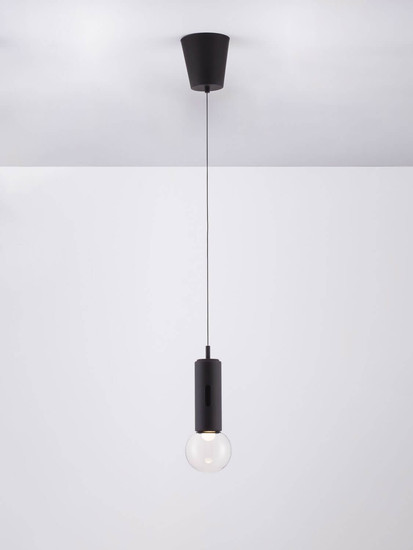 Nova Luce LED Pendelleuchte Chronos dimmbar 11W warmweiss 3000K Bewegungsmelder Schwarz Aluminium Ø13cm 9870024