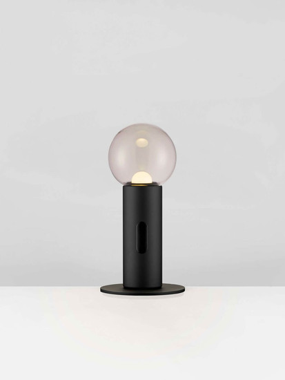 Nova Luce LED Tischleuchte Chronos dimmbar 11W warmweiss 3000K Bewegungsmelder Schwarz Stahl Aluminium Ø15cm 9870026