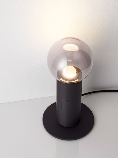 Nova Luce LED Tischleuchte Chronos dimmbar 11W warmweiss 3000K Bewegungsmelder Schwarz Stahl Aluminium Ø15cm 9870026