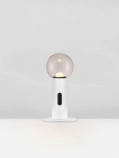 Nova Luce LED Tischleuchte Chronos dimmbar 11W warmweiss 3000K Bewegungsmelder Weiß Stahl Aluminium Ø15cm 9870027