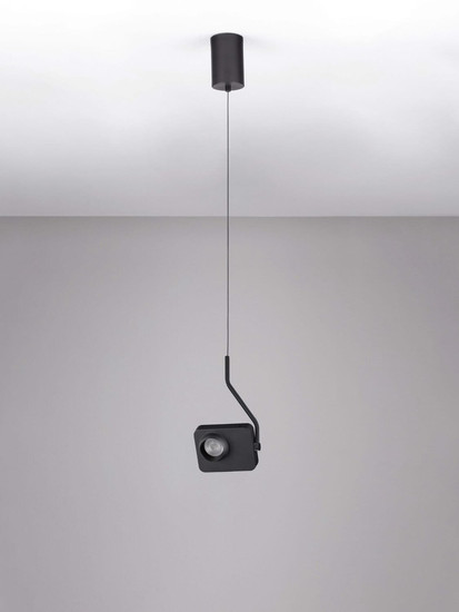 Nova Luce LED Pendelleuchte Kedros schwenkbar dimmbar 9W warmweiss 3000K Schwarz Stahl Aluminium 14x11cm 9870030