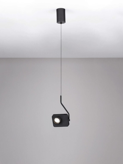 Nova Luce LED Pendelleuchte Kedros schwenkbar dimmbar 9W warmweiss 3000K Schwarz Stahl Aluminium 14x11cm 9870030