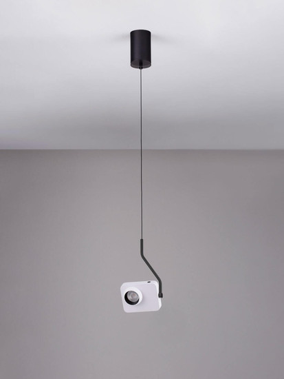 Nova Luce LED Pendelleuchte Kedros schwenkbar dimmbar 9W warmweiss 3000K Weiß Stahl Aluminium 14x11cm 9870031