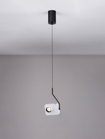Nova Luce LED Pendelleuchte Kedros schwenkbar dimmbar 9W warmweiss 3000K Weiß Stahl Aluminium 14x11cm 9870031
