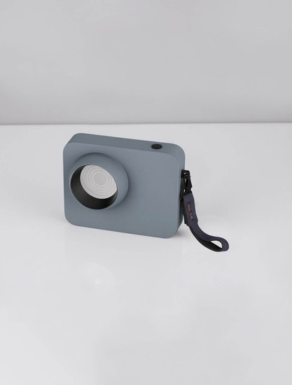 Nova Luce LED Tischleuchte Kedros dimmbar 3W warmweiss 3000K Blaugrau Stahl Aluminium 14x11cm 9870039
