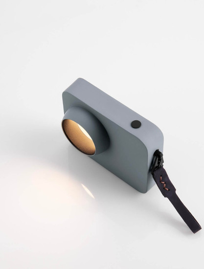 Nova Luce LED Tischleuchte Kedros dimmbar 3W warmweiss 3000K Blaugrau Stahl Aluminium 14x11cm 9870039