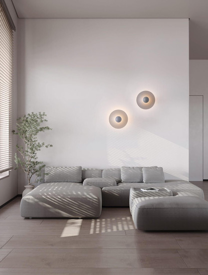 Nova Luce LED Wandleuchte Edem 9W warmweiss 3000K Blaugrau Stahl Aluminium Ø25cm 9870051