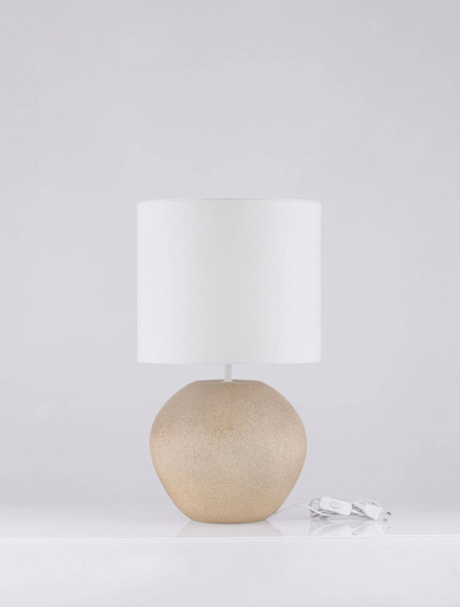 Nova Luce Tischleuchte Mizu E27 Creme Weiß Gips Ø35cm 9919102