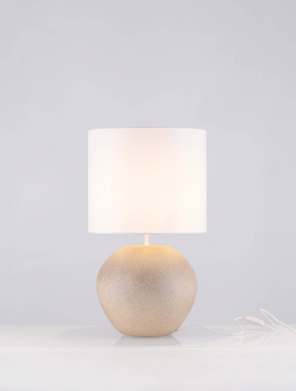 Nova Luce Tischleuchte Mizu E27 Creme Weiß Gips Ø35cm 9919102