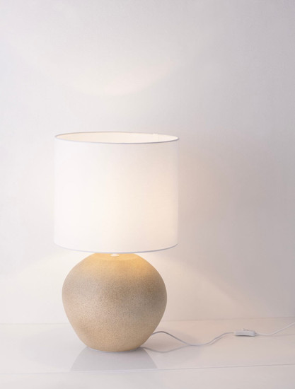 Nova Luce Tischleuchte Mizu E27 Creme Weiß Gips Ø35cm 9919102