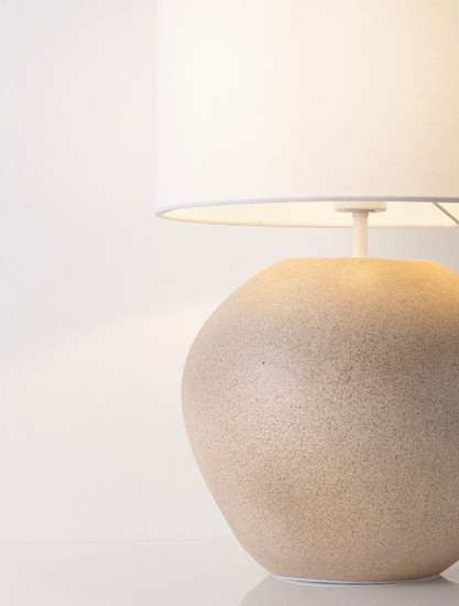 Nova Luce Tischleuchte Mizu E27 Creme Weiß Gips Ø35cm 9919102