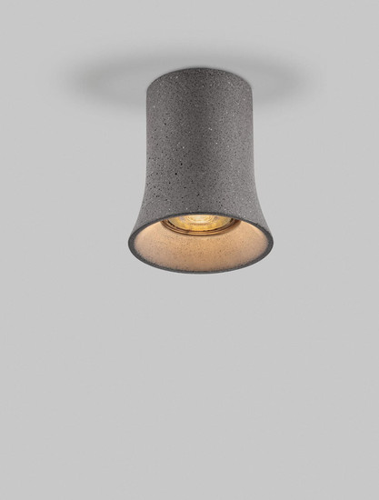 Nova Luce Deckenleuchte Aku GU10 Schwarz Beton Ø9,5cm 9919111