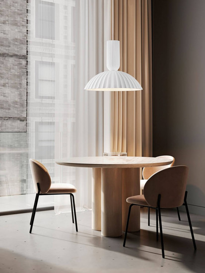 Nova Luce Pendelleuchte Ammos E27 Weiß Gips Ø50cm 9919113