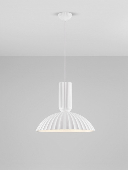 Nova Luce Pendelleuchte Ammos E27 Weiß Gips Ø50cm 9919113
