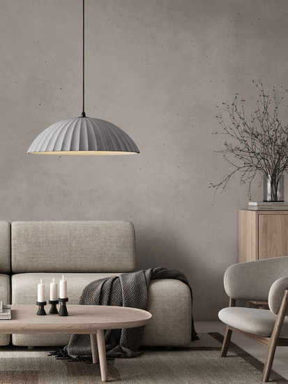 Nova Luce Pendelleuchte Ammos E27 Grau Beton Ø50cm 9919115