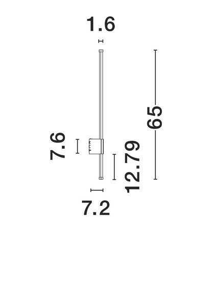 Nova Luce LED Außen-Wandleuchte Ridge 12W warmweiss 3000K IP65 salzwasserfest Schwarz Aluminium 65x8cm 9923406