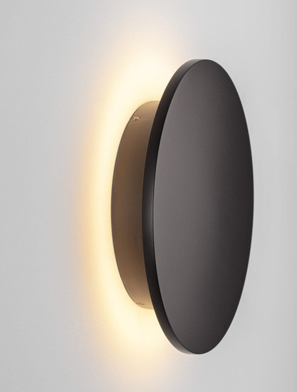 Nova Luce LED Außen-Wandleuchte Copper 12W warmweiss 3000K IP65 salzwasserfest Schwarz Aluminium Ø24cm 9923416