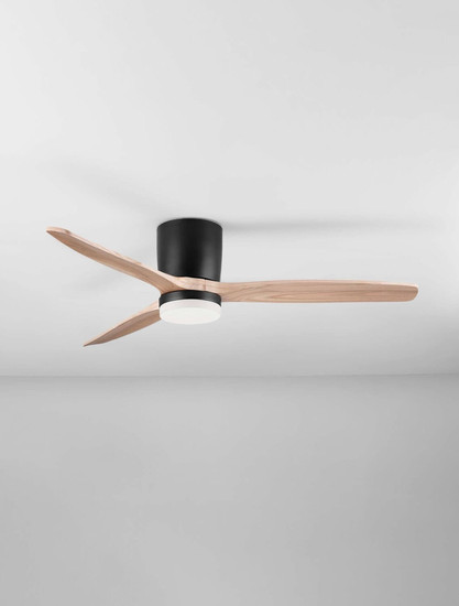 Nova Luce LED Deckenventilator Aloa 18W CCT warm-/neutral-/tageslichtweiss 3000/4000/6500K Schwarz Holz Metall Ø132cm 9952371