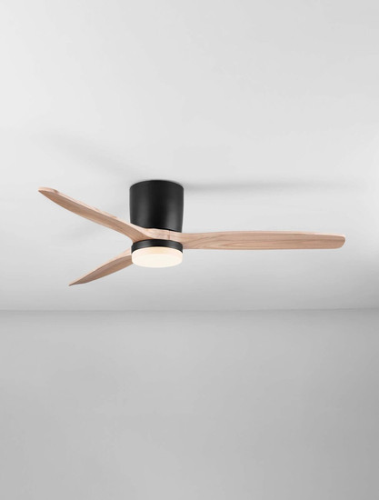 Nova Luce LED Deckenventilator Aloa 18W CCT warm-/neutral-/tageslichtweiss 3000/4000/6500K Schwarz Holz Metall Ø132cm 9952371