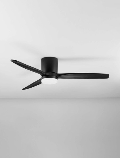 Nova Luce LED Deckenventilator Aloa 18W CCT warm-/neutral-/tageslichtweiss 3000/4000/6500K Schwarz Metall Holz Ø132cm 9952372