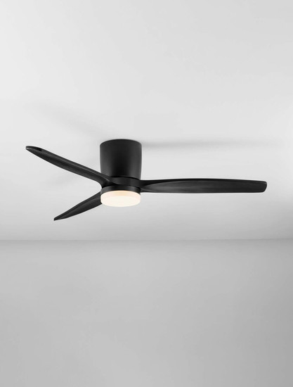 Nova Luce LED Deckenventilator Aloa 18W CCT warm-/neutral-/tageslichtweiss 3000/4000/6500K Schwarz Metall Holz Ø132cm 9952372