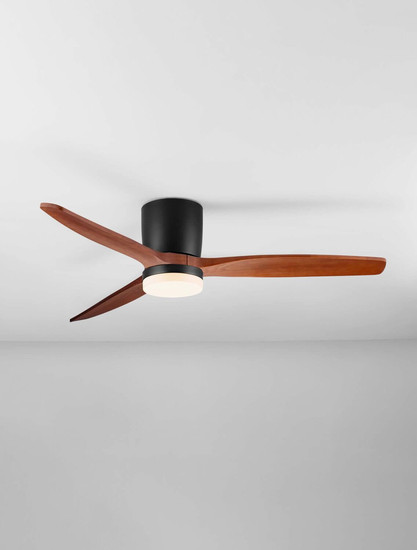 Nova Luce LED Deckenventilator Aloa 18W CCT warm-/neutral-/tageslichtweiss 3000/4000/6500K Schwarz Dunkelholz Metall Holz Ø132cm 9952374
