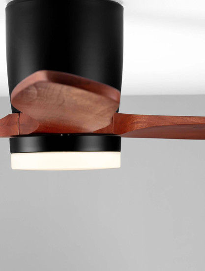 Nova Luce LED Deckenventilator Aloa 18W CCT warm-/neutral-/tageslichtweiss 3000/4000/6500K Schwarz Dunkelholz Metall Holz Ø132cm 9952374