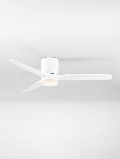 Nova Luce LED Deckenventilator Aloa 18W CCT warm-/neutral-/tageslichtweiss 3000/4000/6500K Weiß Metall Holz Ø132cm 9952375