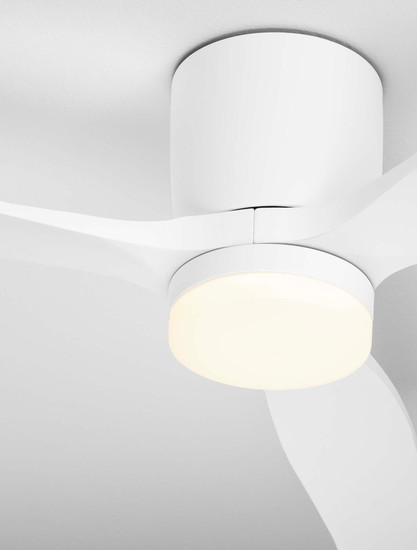 Nova Luce LED Deckenventilator Aloa 18W CCT warm-/neutral-/tageslichtweiss 3000/4000/6500K Weiß Metall Holz Ø132cm 9952375