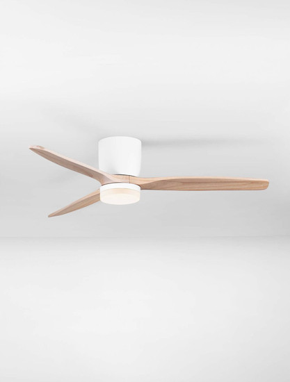 Nova Luce LED Deckenventilator Aloa 18W CCT warm-/neutral-/tageslichtweiss 3000/4000/6500K Weiß Holz Metall Ø132cm 9952376