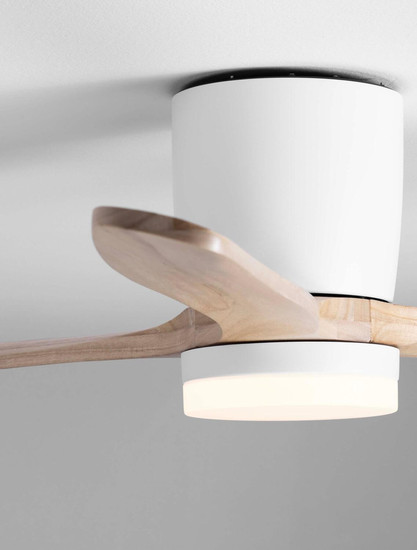 Nova Luce LED Deckenventilator Aloa 18W CCT warm-/neutral-/tageslichtweiss 3000/4000/6500K Weiß Holz Metall Ø132cm 9952376