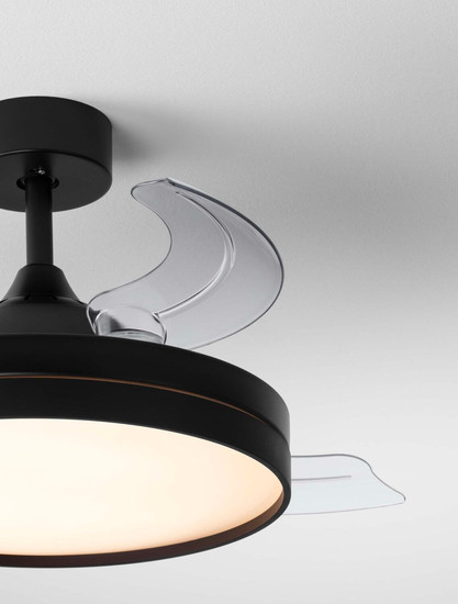 Nova Luce LED Deckenventilator Nevma 36W CCT warm-/neutral-/tageslichtweiss 3000/4000/6500K Schwarz Metall Ø107cm 9952377