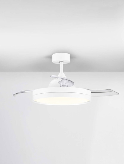 Nova Luce LED Deckenventilator Nevma 36W CCT warm-/neutral-/tageslichtweiss 3000/4000/6500K Weiß Metall Ø107cm 9952378