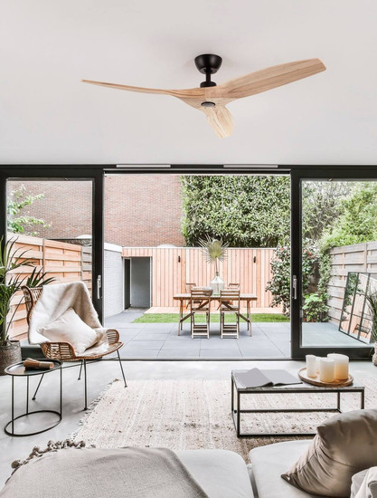 Nova Luce Deckenventilator Arcadia Schwarz Holz Metall Ø132cm 9953199