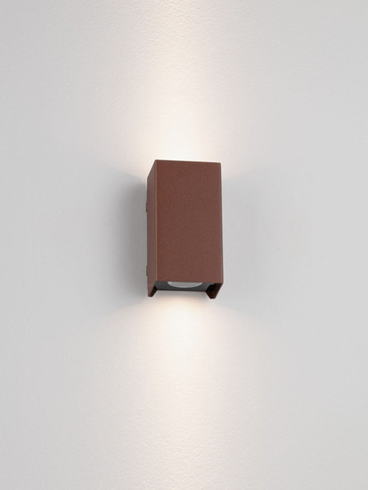 Nova Luce LED Außen-Wandleuchte Elio 6W warmweiss 3000K IP65 salzwasserfest Cortenstahl Aluminium 13x7cm 9971472