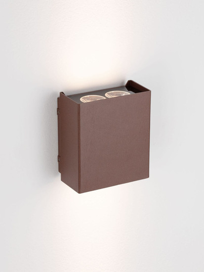 Nova Luce LED Außen-Wandleuchte Elio 12W warmweiss 3000K IP65 salzwasserfest Cortenstahl Aluminium 13x11cm 9971475