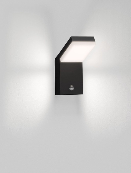 Nova Luce LED Außen-Wandleuchte Farge 12W warmweiss 3000K Bewegungsmelder IP65 salzwasserfest Schwarz Aluminium 22x16,5cm 9971476