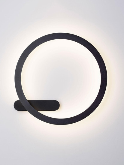 Nova Luce LED Wandleuchte Lyb 32W warmweiss 3000K Schwarz Aluminium Ø50cm 9980577